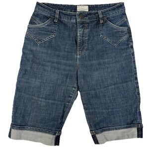 FDJ French Dressing Womens Denim Bermuda Shorts Dark Wash Cuffed Size‎ 8
